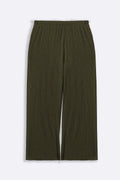 GREEN TEXTURED STRETCHY PANTS