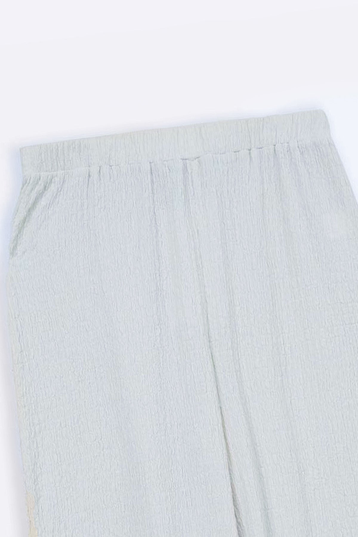 OFF WHITE TEXTURED STRETCHY PANTS