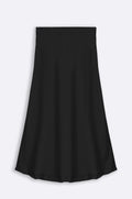 BLACK SATIN LONG SKIRT