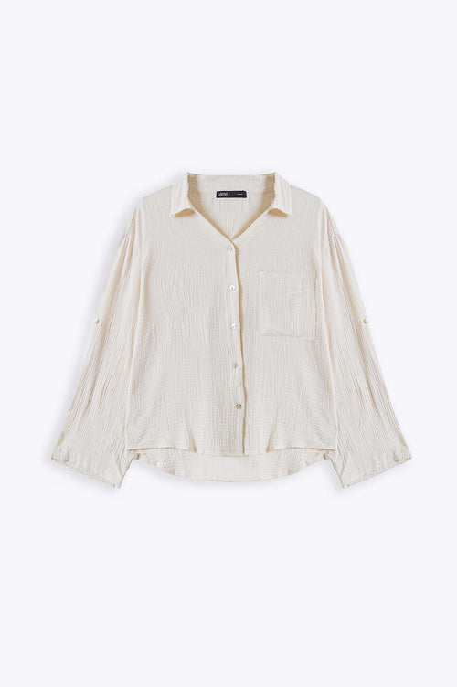 CREAM BASIC MUSLIN BUTTON DOWN