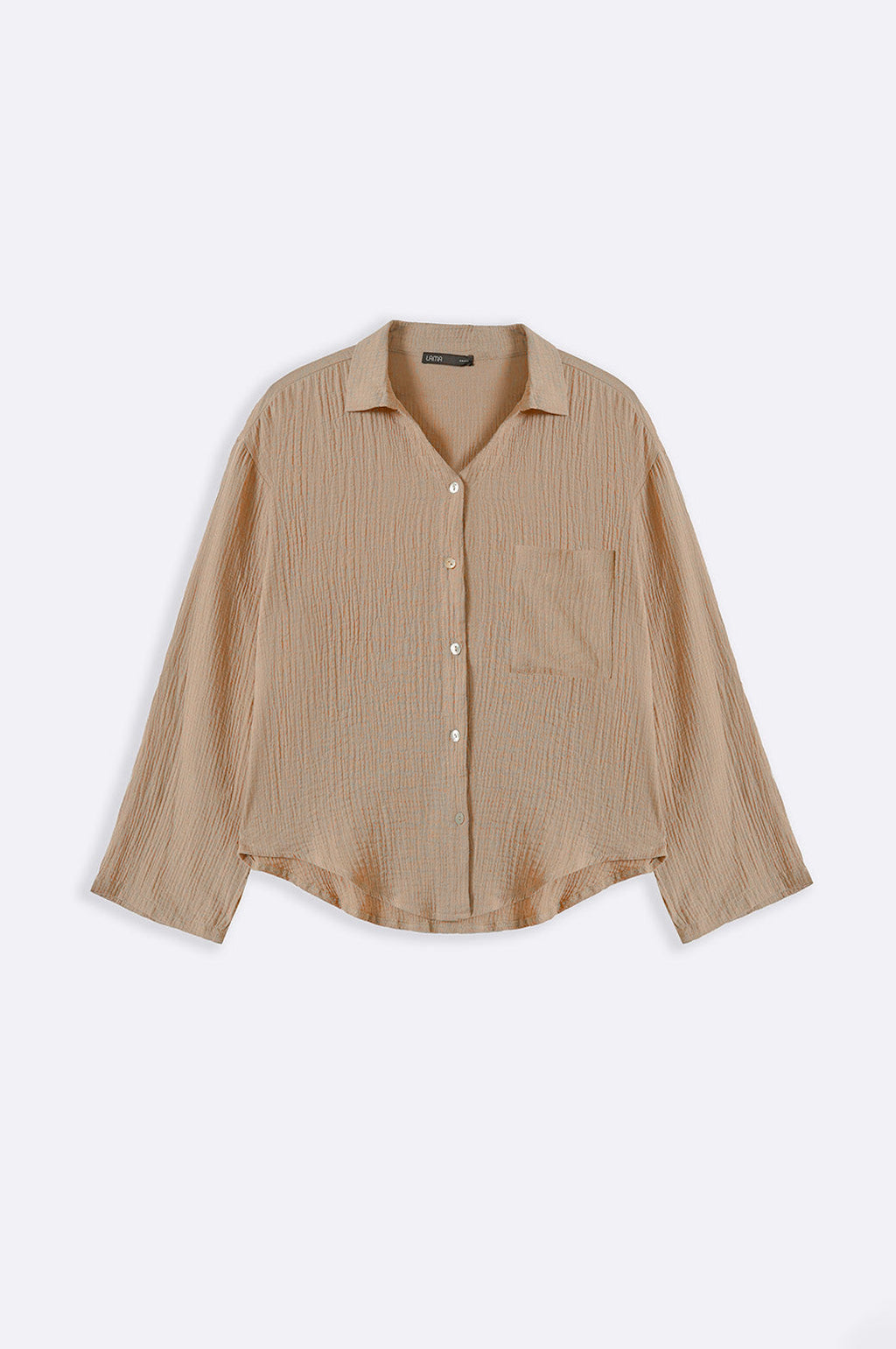 TAUPE BASIC MUSLIN BUTTON DOWN