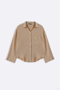 TAUPE BASIC MUSLIN BUTTON DOWN