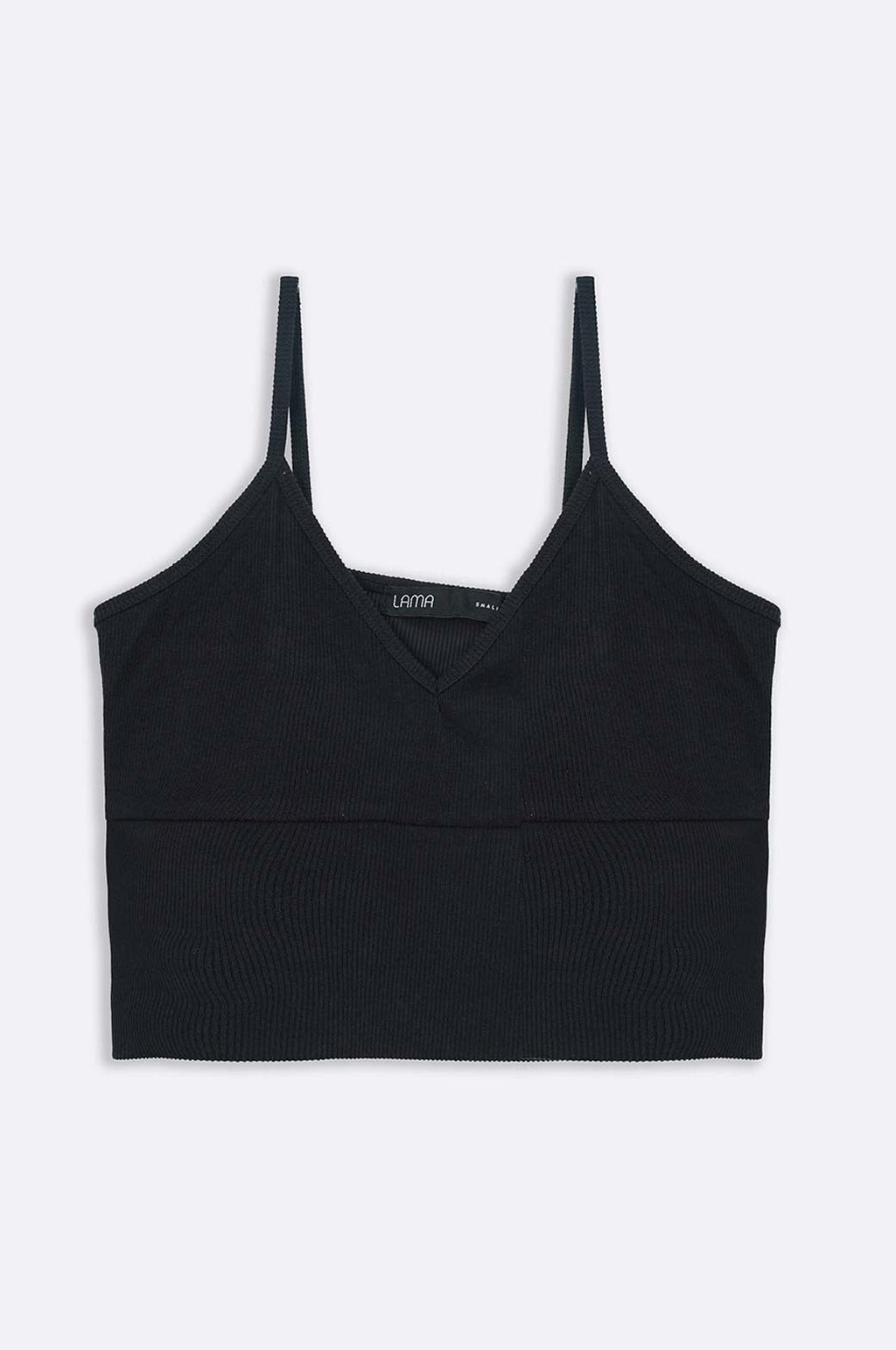BLACK CROPPED STRAPPY CAMI