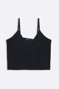 BLACK CROPPED STRAPPY CAMI