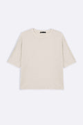 OFF WHITE TEXTURED STRETCHY TOP