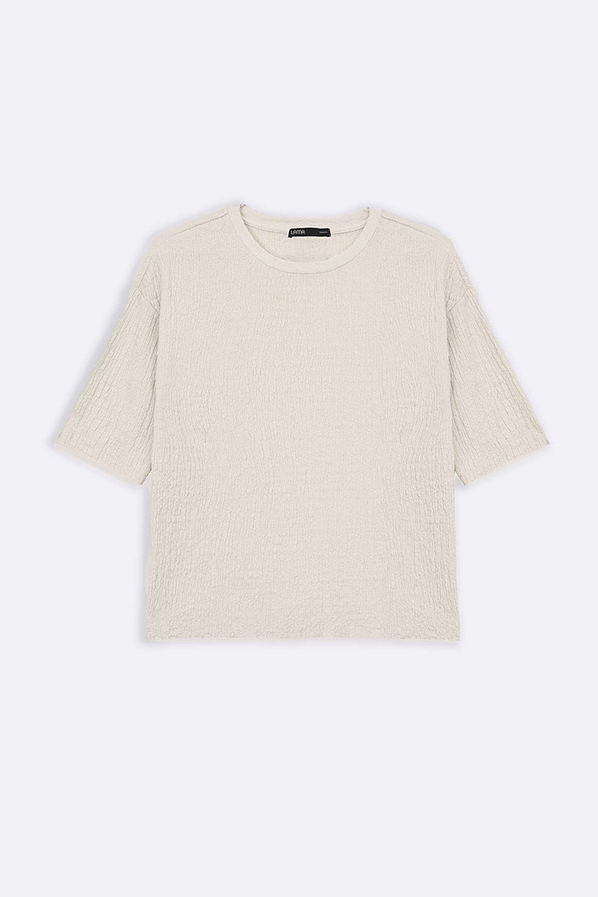 OFF WHITE TEXTURED STRETCHY TOP