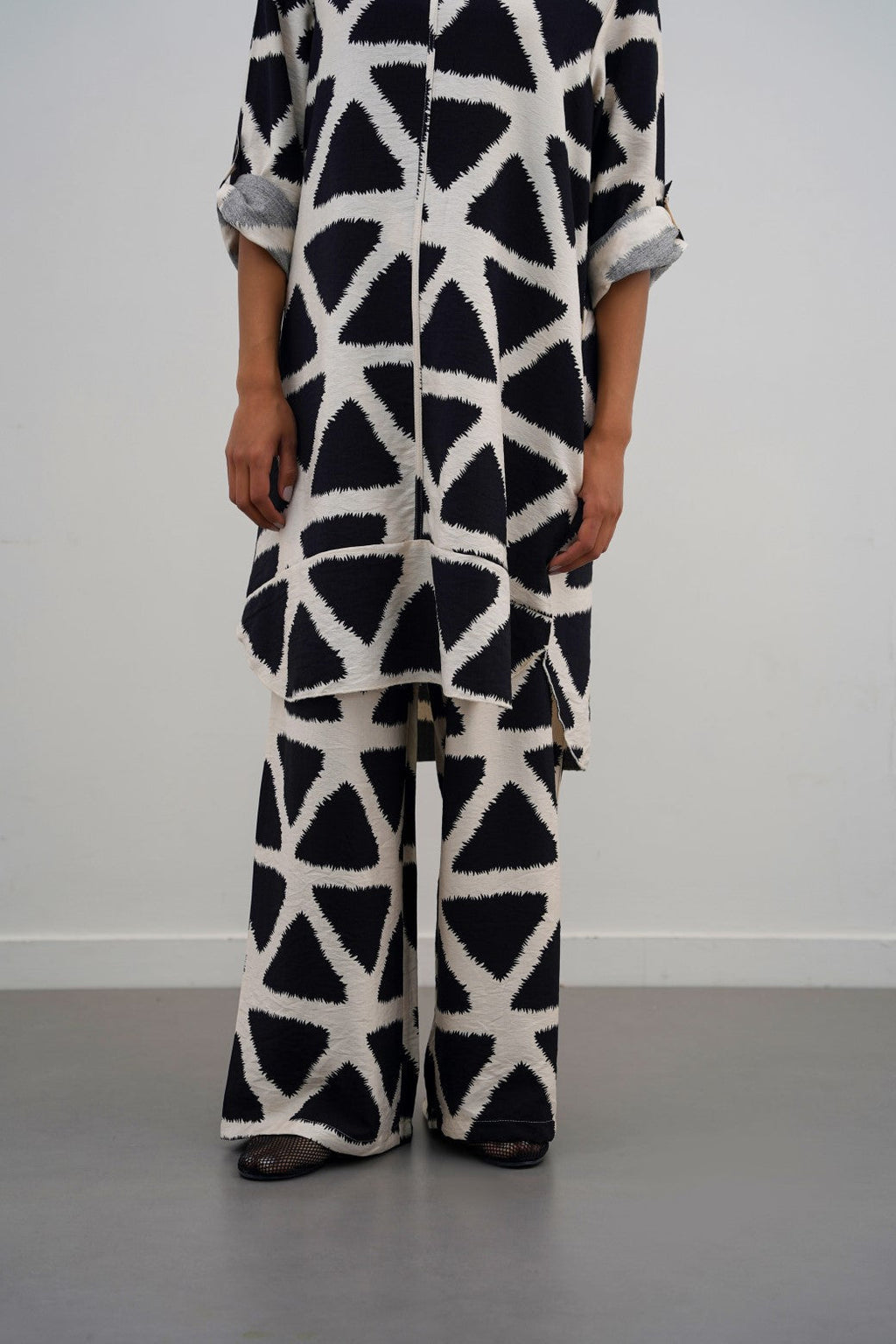 BLACK TRIPTYCH WIDE PANTS