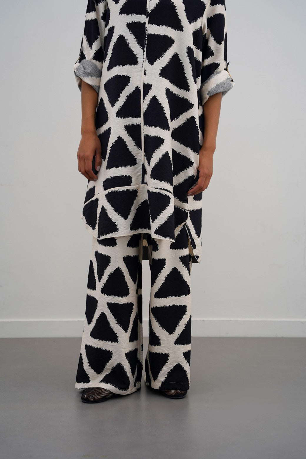 BLACK TRIPTYCH WIDE PANTS