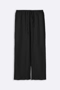 BLACK FEATHER COTTON PANTS
