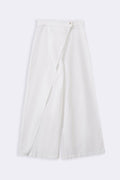 WHITE LINEN WRAP PANTS
