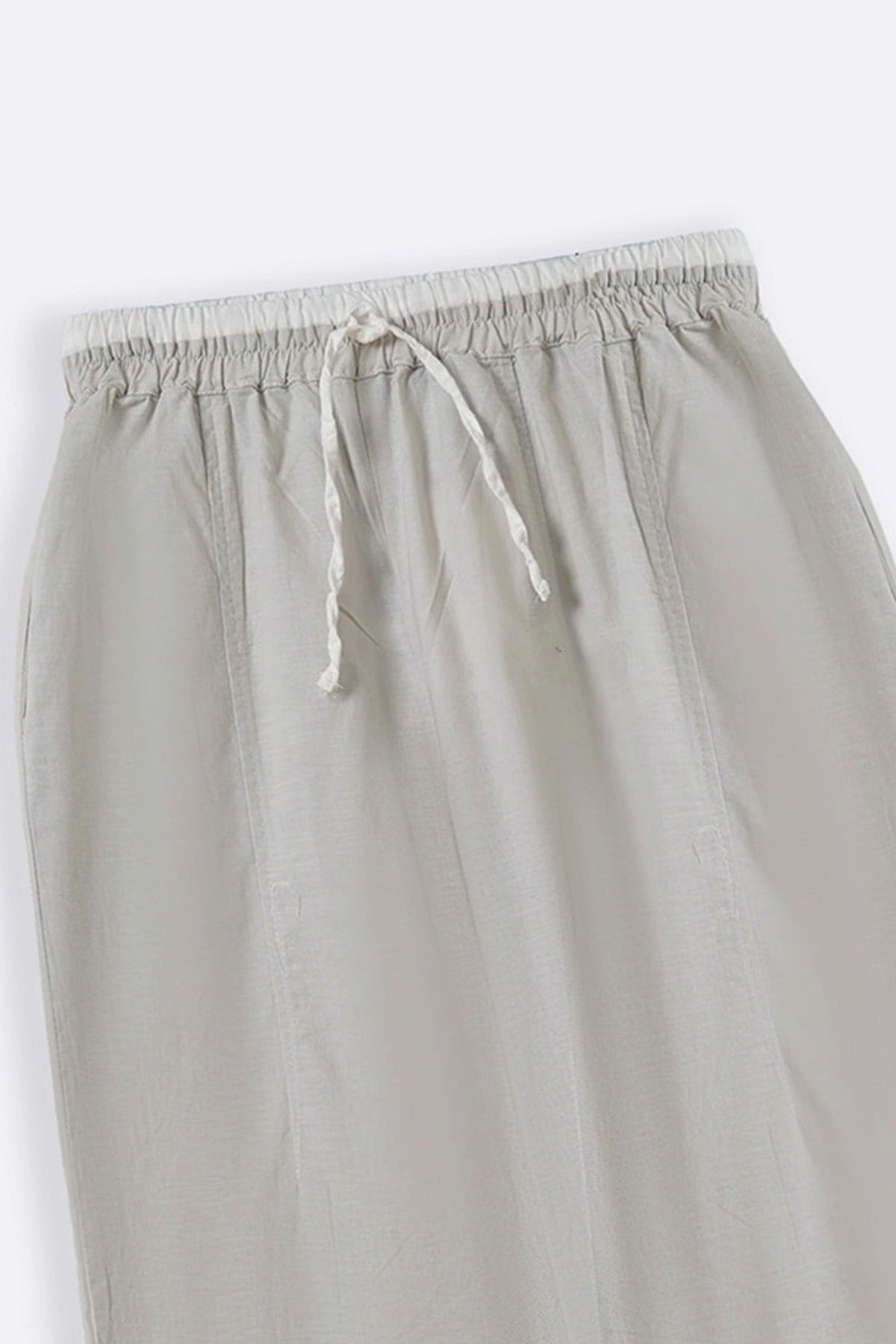 BEIGE EASY BARREL PANTS