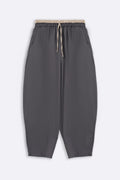 GREY EASY BARREL PANTS