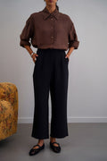 BLACK ANKLE TAILORED TROUSERS