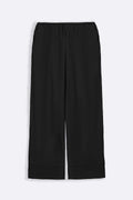 BLACK FLOWY TEXTURED PANTS