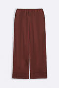 WINE FLOWY TEXTURED PANTS