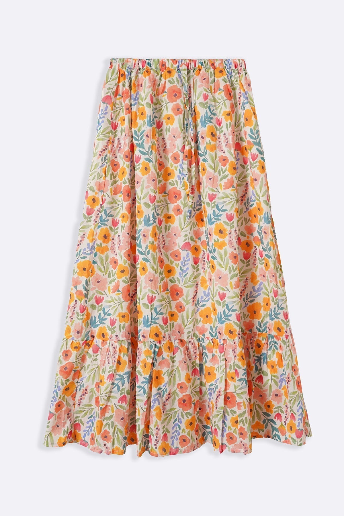 WHITE WILDFLOWER TIER SKIRT