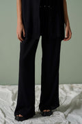BLACK LONG DRAWSTRING TROUSERS