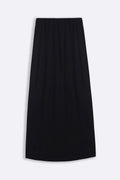 BLACK HIGH-WAISTED LONG SKIRT