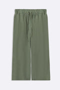 GREEN LINEN BLEND CULOTTES