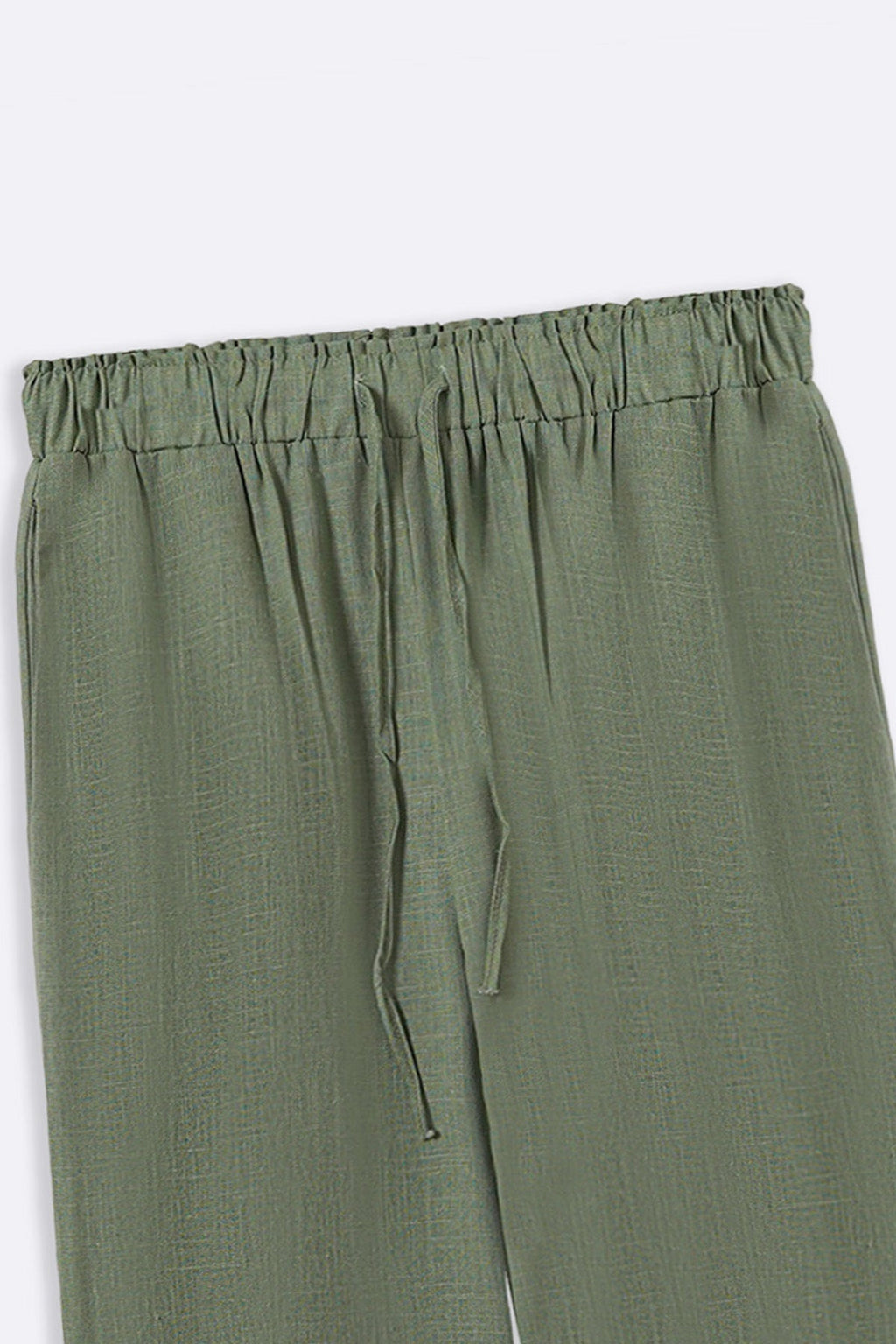 GREEN LINEN BLEND CULOTTES
