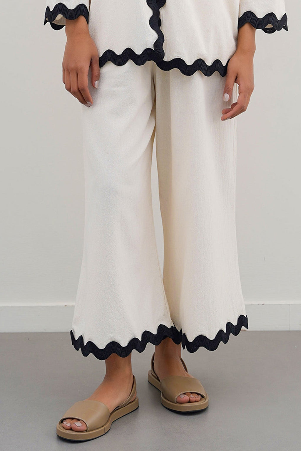 OFF WHITE RIC RAC COTTON CULOTTES
