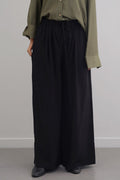 BLACK TEXTURED PALAZZO PANTS