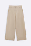 BEIGE WIDE LEG PANTS