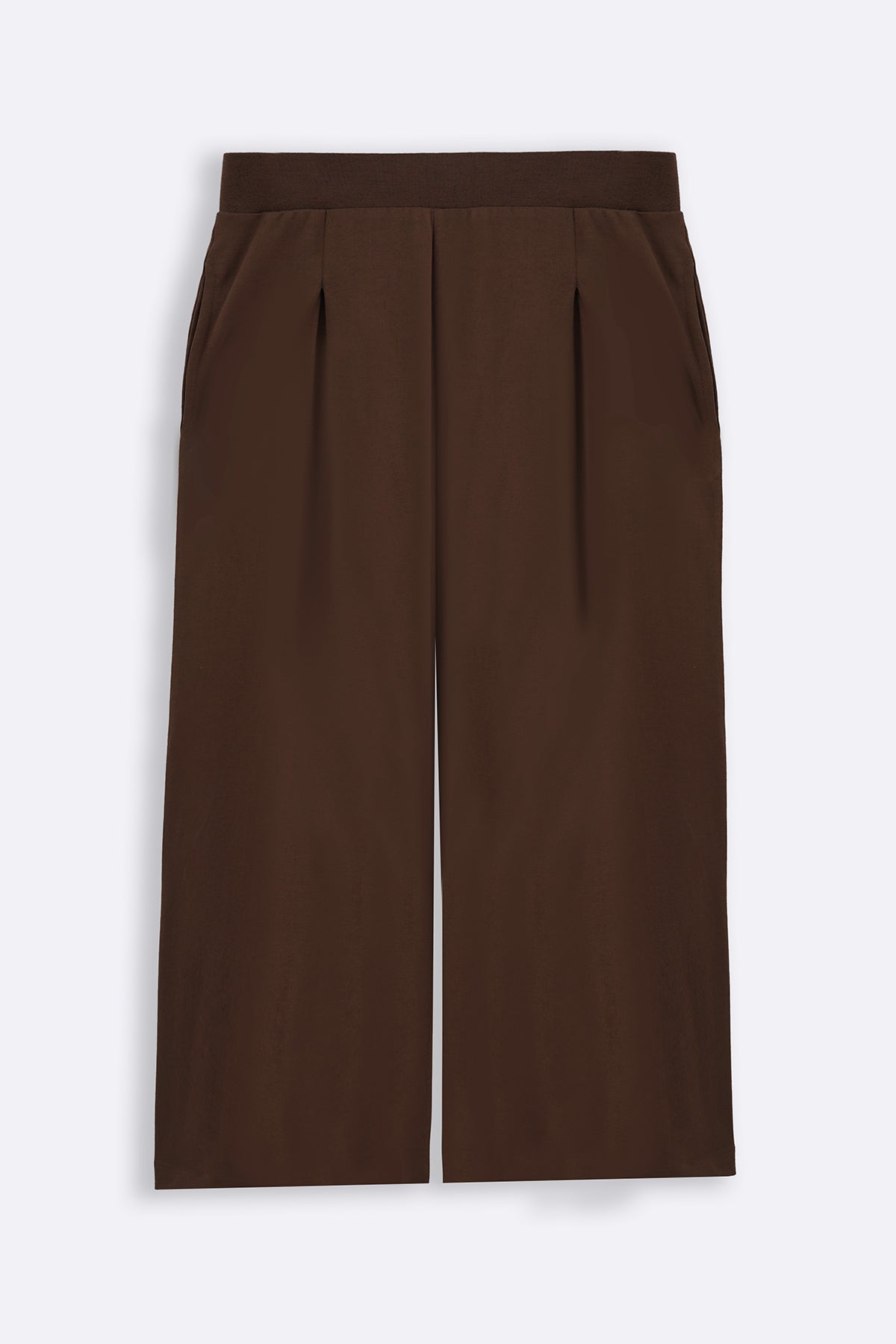 TAUPE CROPPED WIDE LEG PANTS
