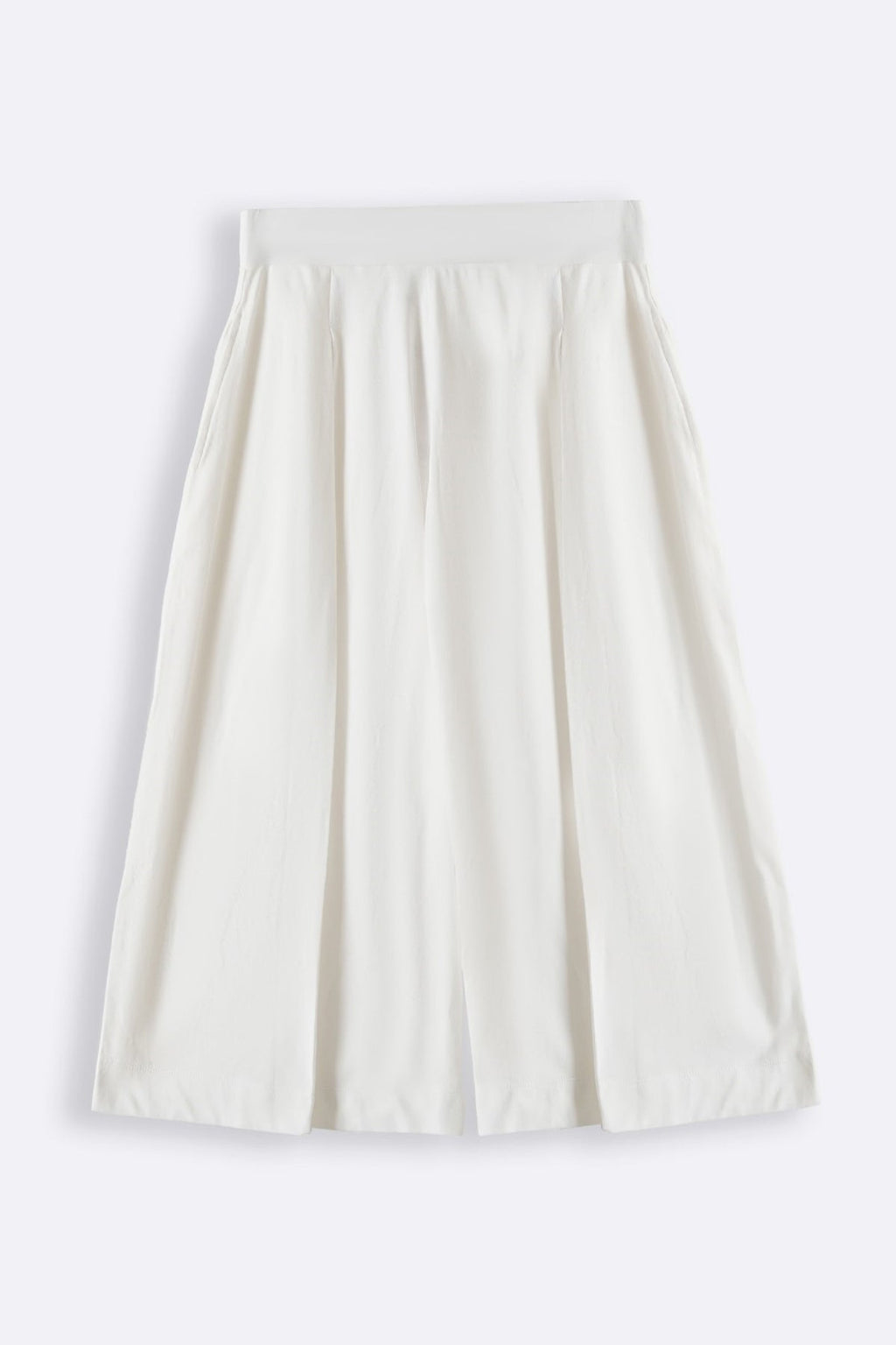 WHITE CROPPED WIDE LEG PANTS