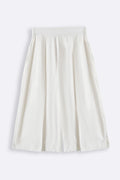 WHITE CROPPED WIDE LEG PANTS