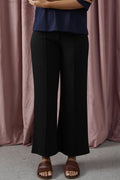 BLACK STRETCHY PANTS WITH PLEAT