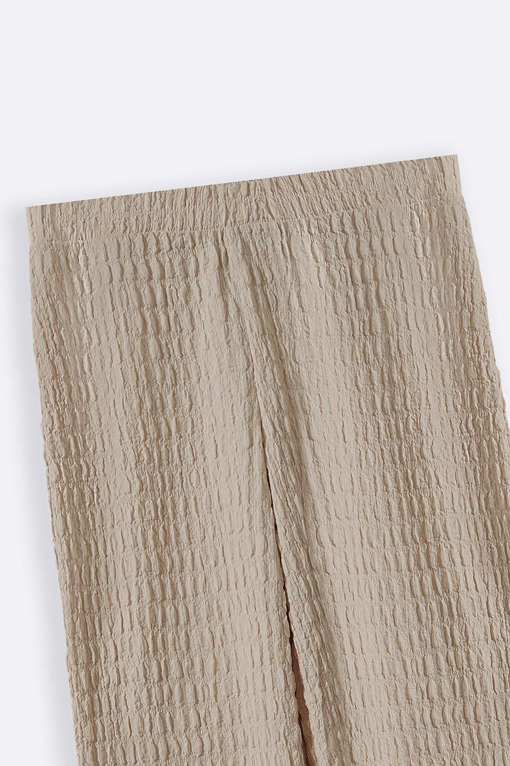 BEIGE BUBBLE CRINKLE PANTS