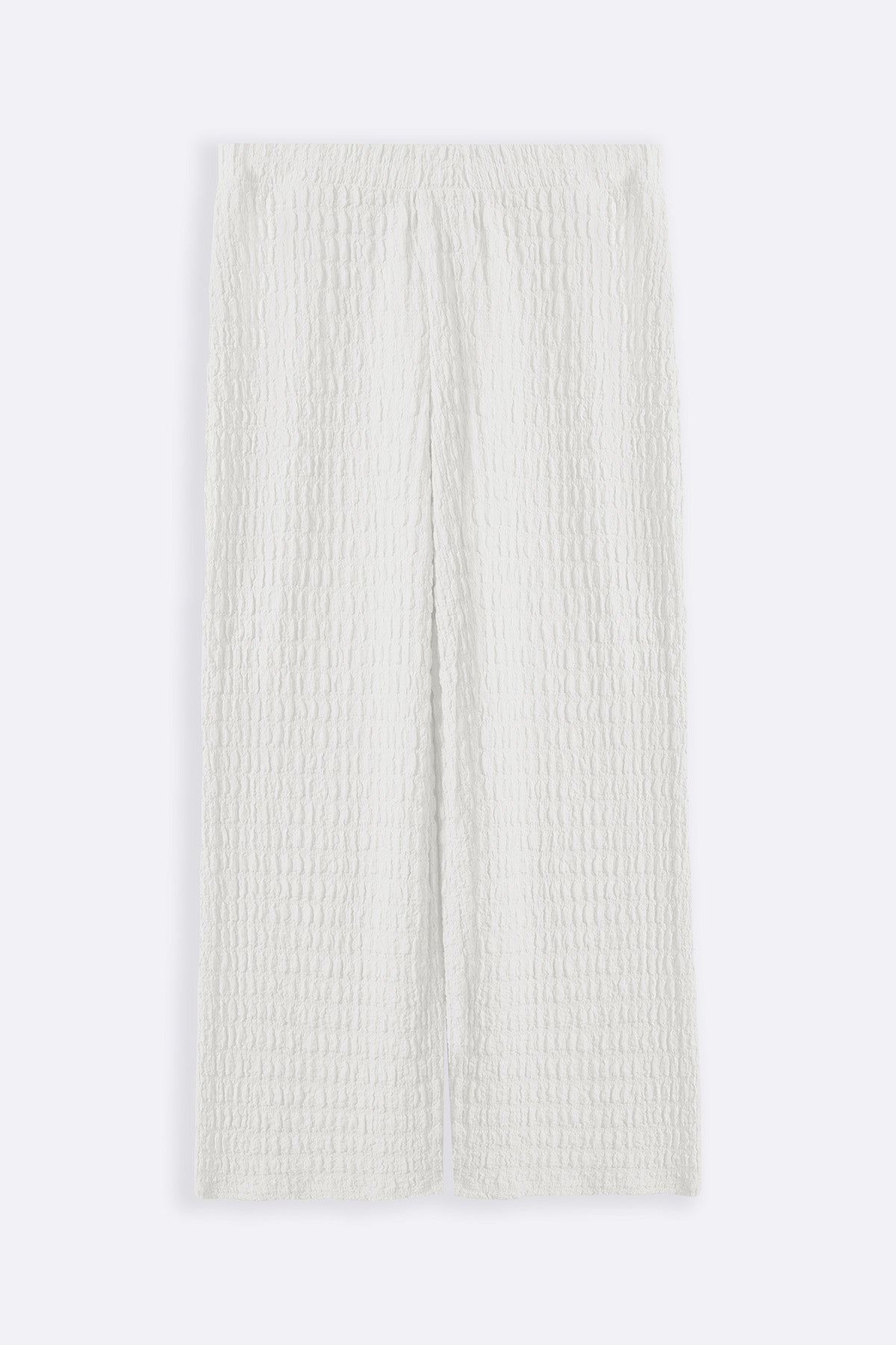 WHITE BUBBLE CRINKLE PANTS