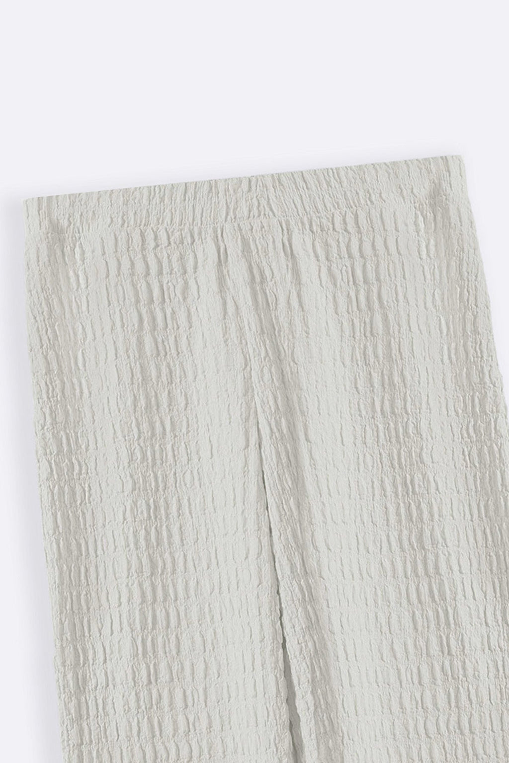 WHITE BUBBLE CRINKLE PANTS