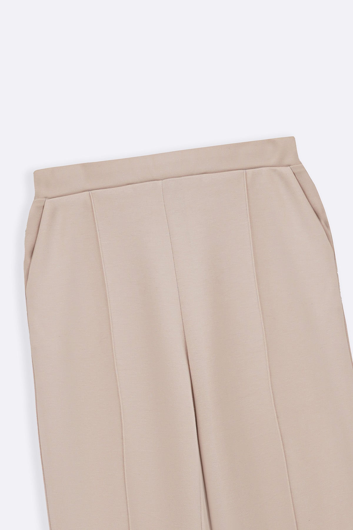 BEIGE STRAIGHT LOOSE TROUSERS