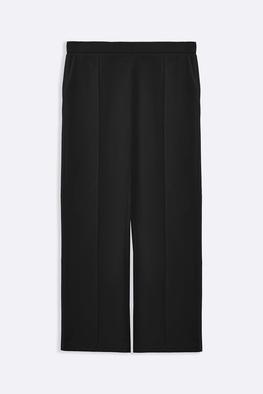 BLACK STRAIGHT LOOSE TROUSERS