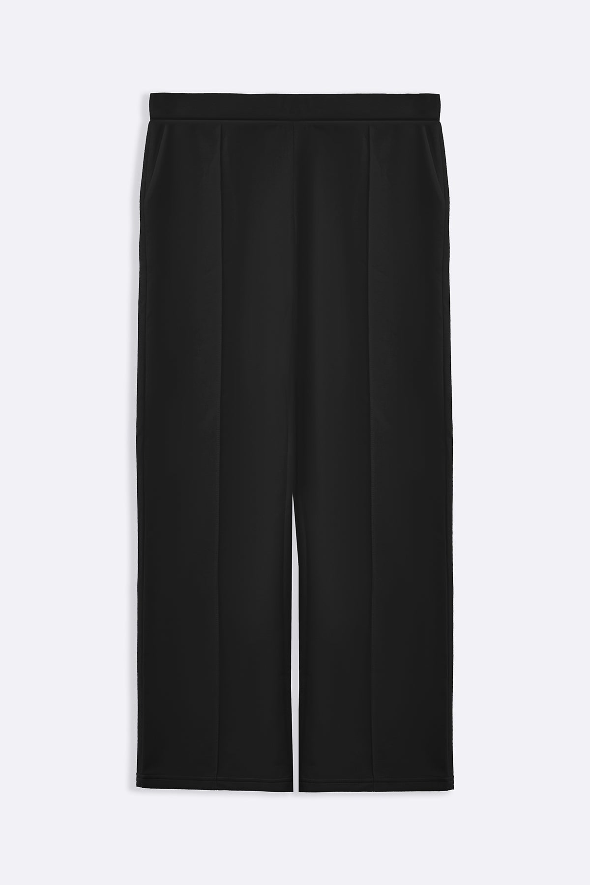 BLACK STRAIGHT LOOSE TROUSERS