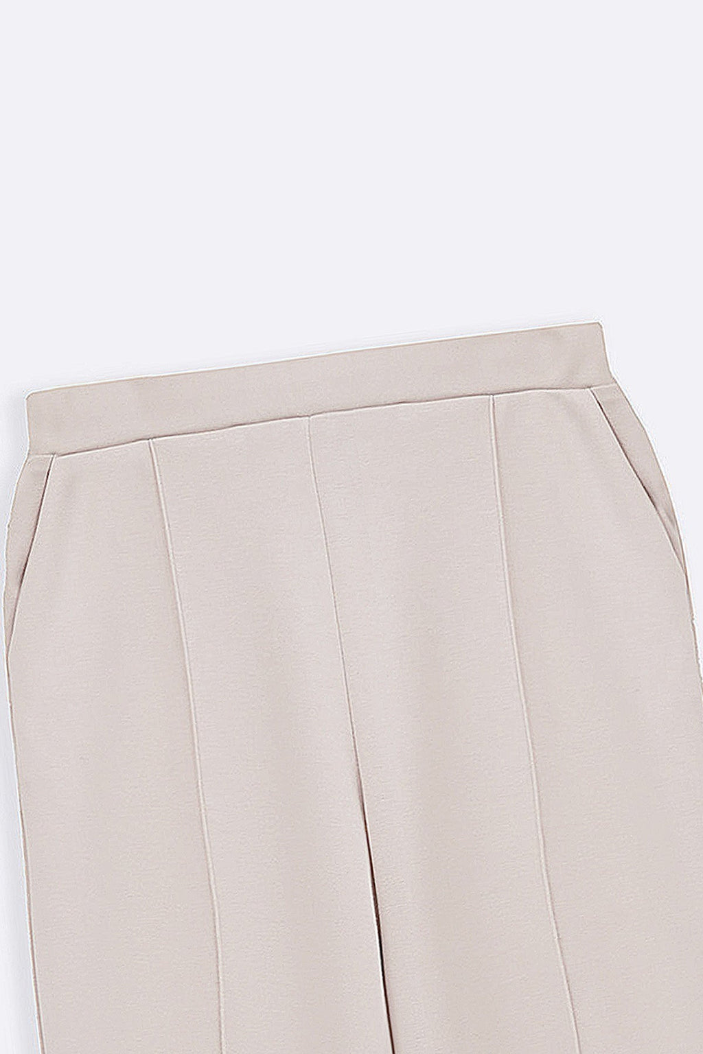OAT WHITE STRAIGHT LOOSE TROUSERS