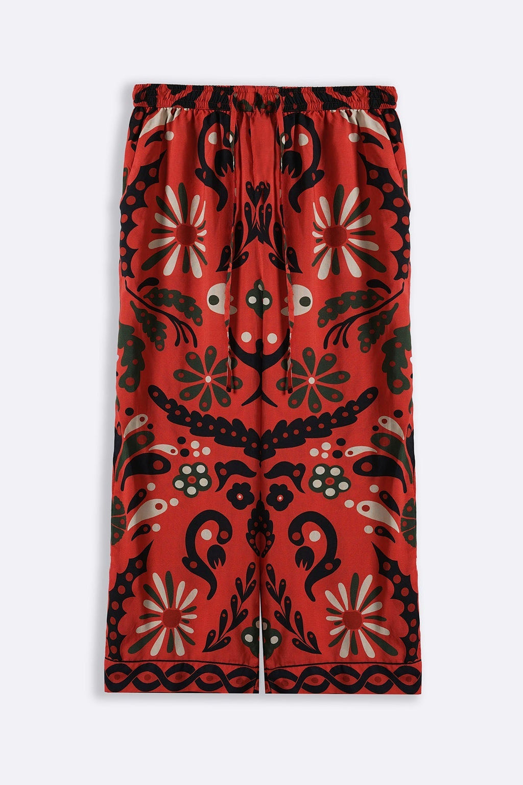 RED CRIMSON PRINTED PANTS