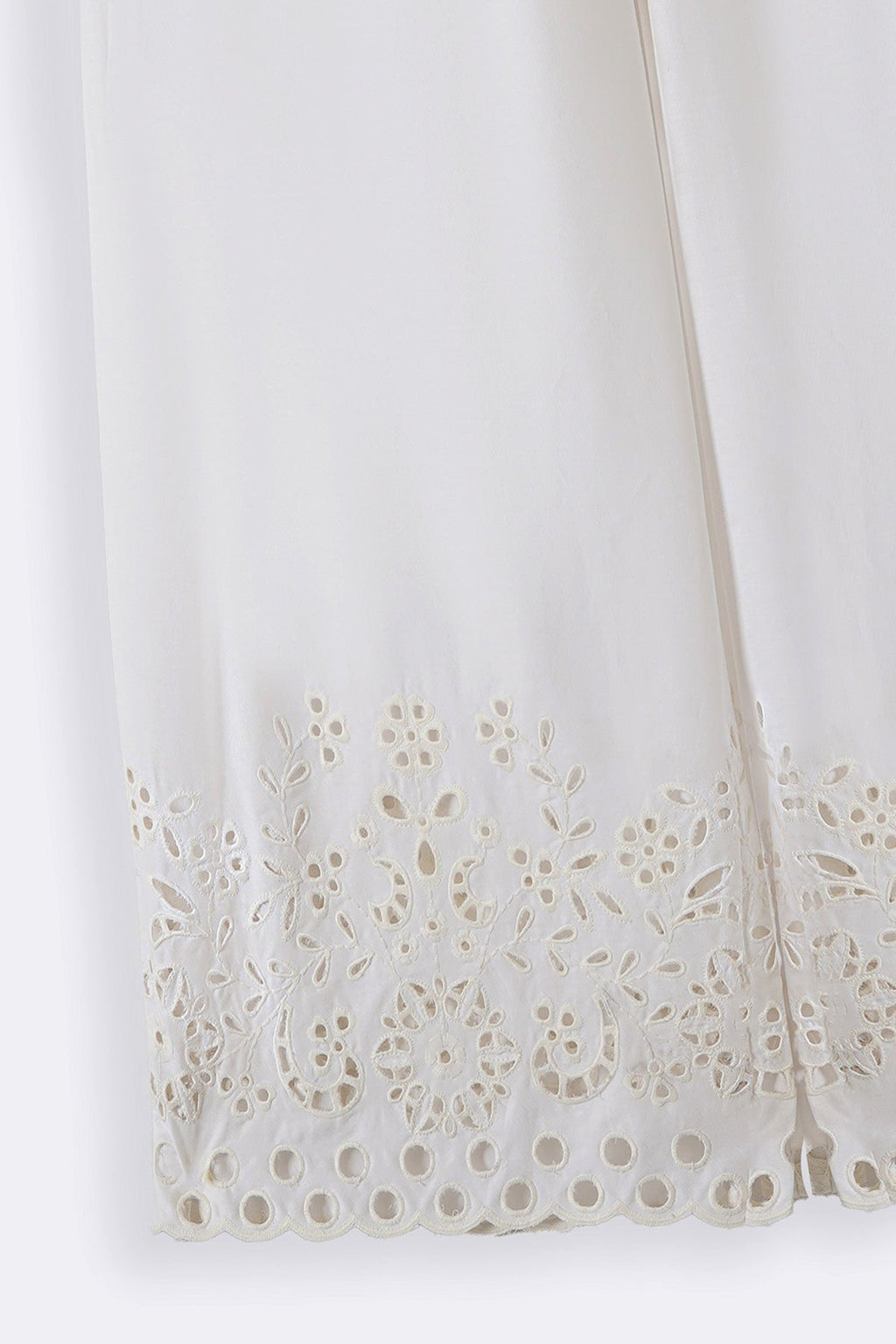 WHITE CREME CUTWORK PANTS