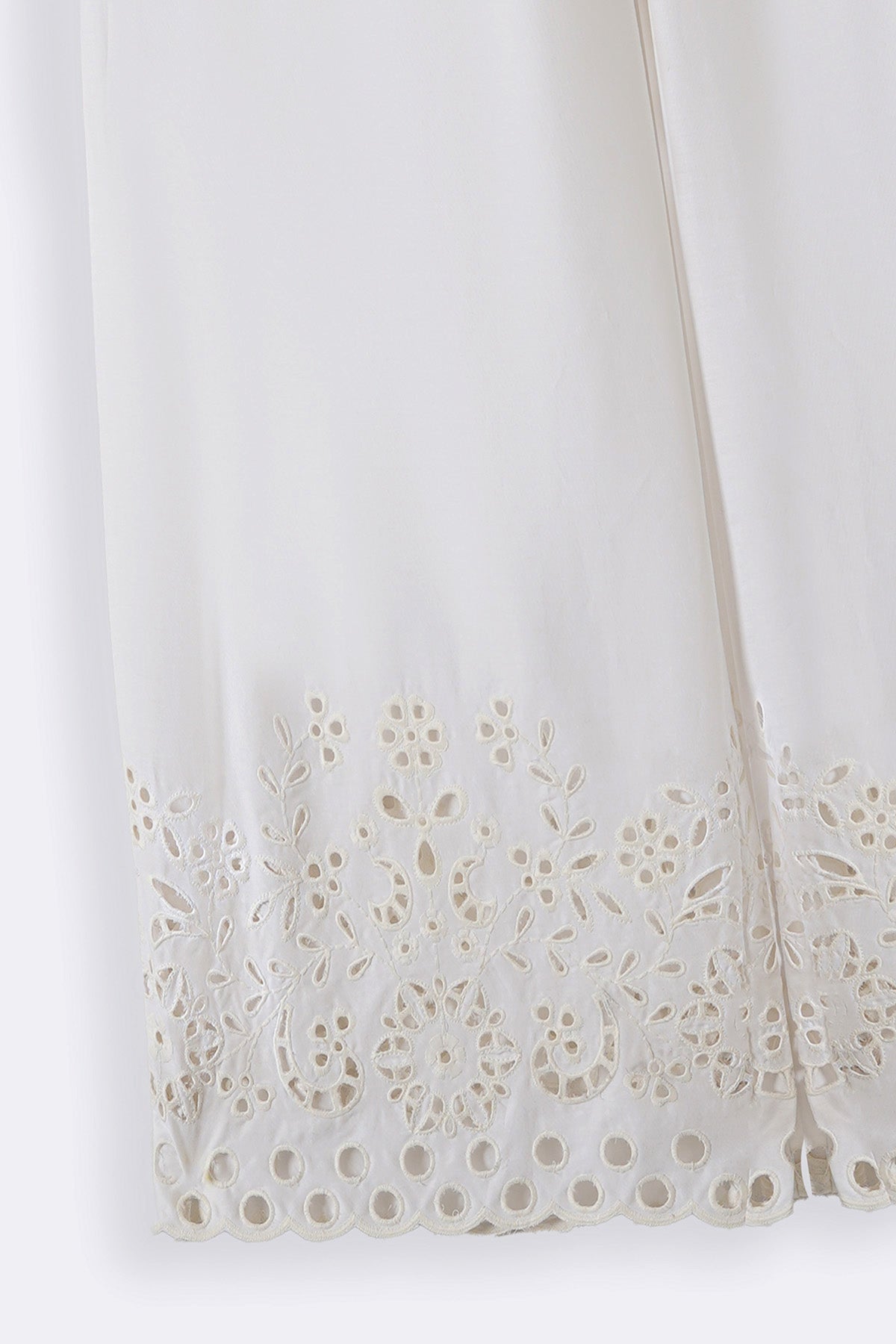 WHITE CREME CUTWORK PANTS