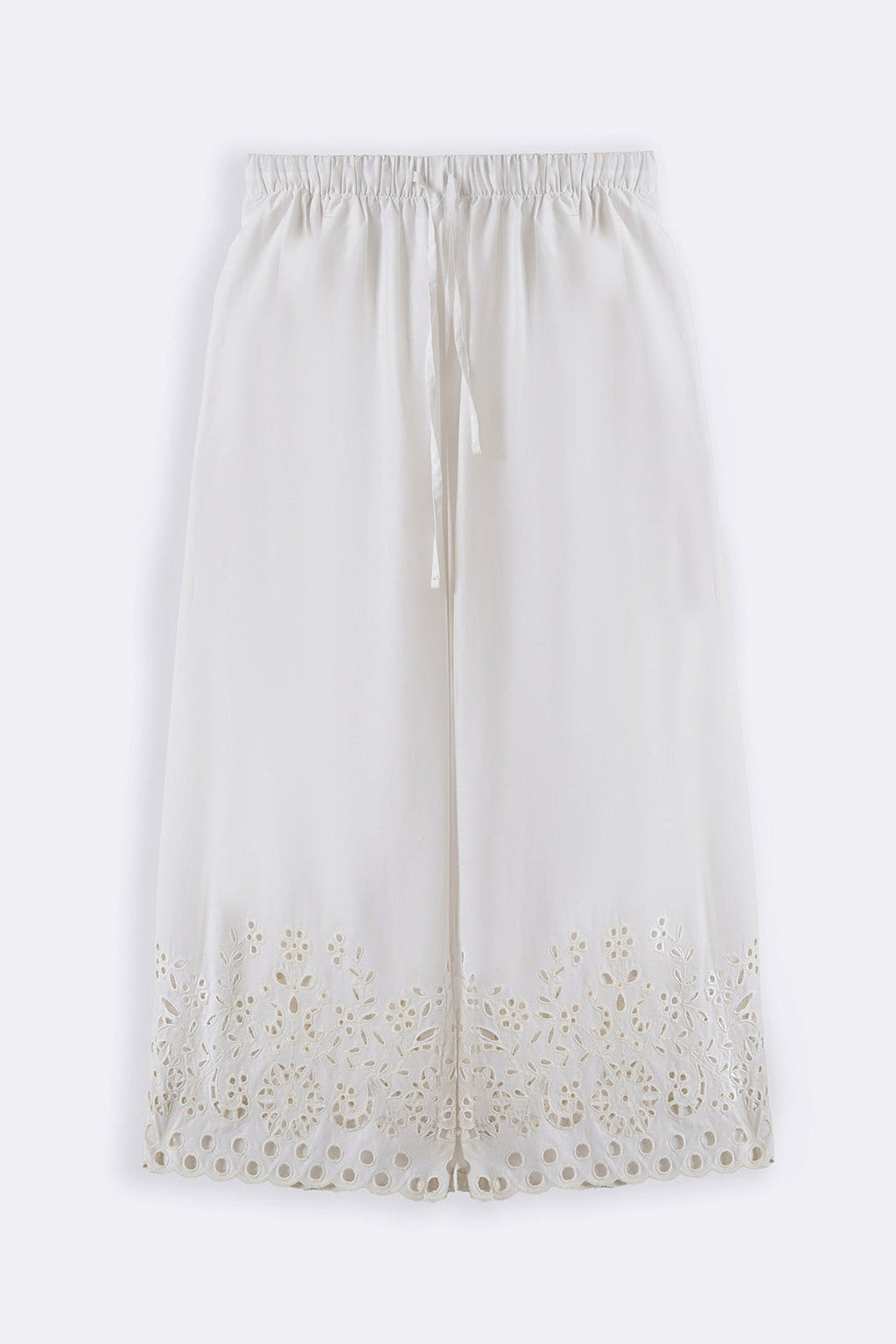 WHITE CREME CUTWORK PANTS