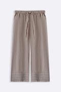 BEIGE STRIPED LINEN PANTS