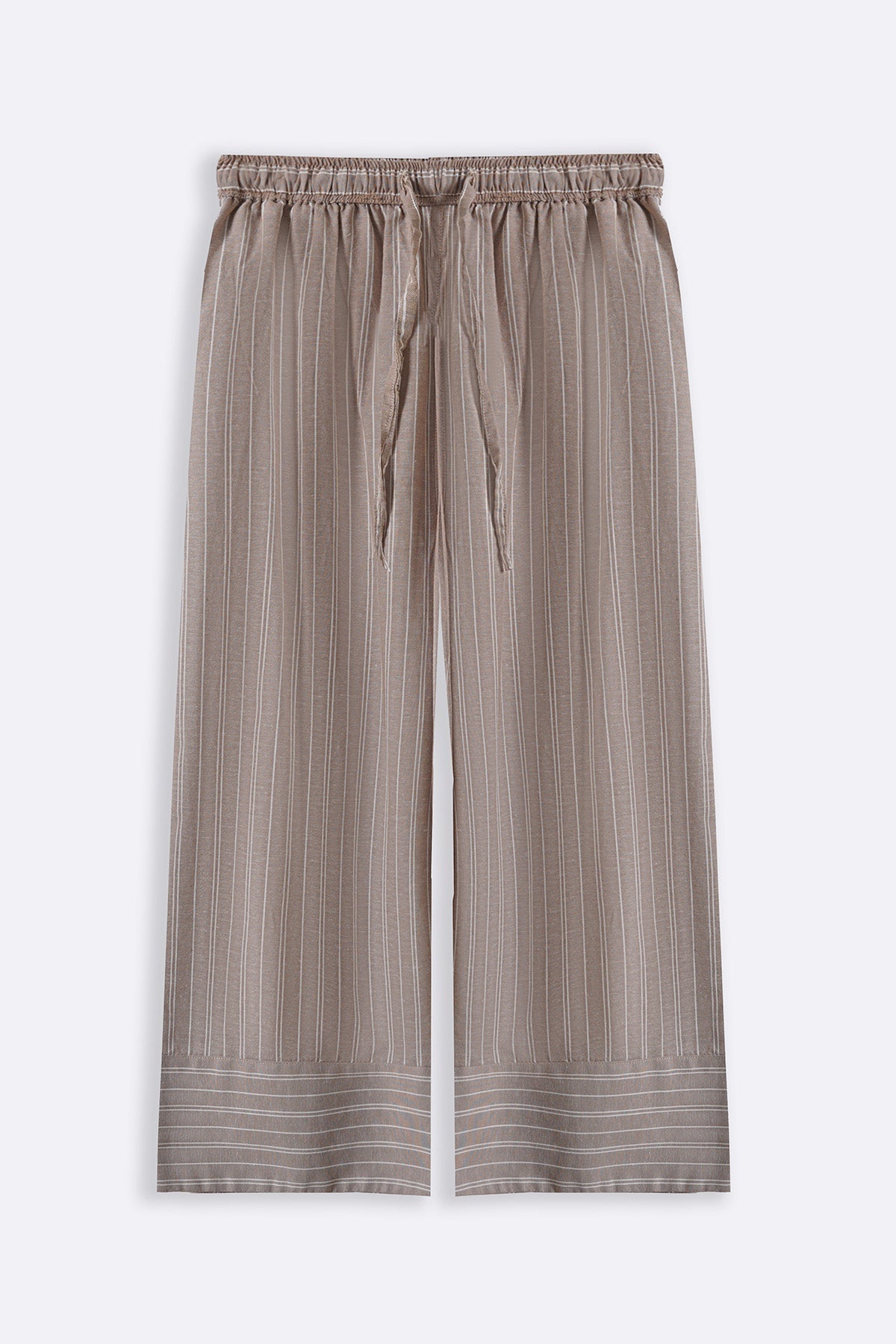 BEIGE STRIPED LINEN PANTS
