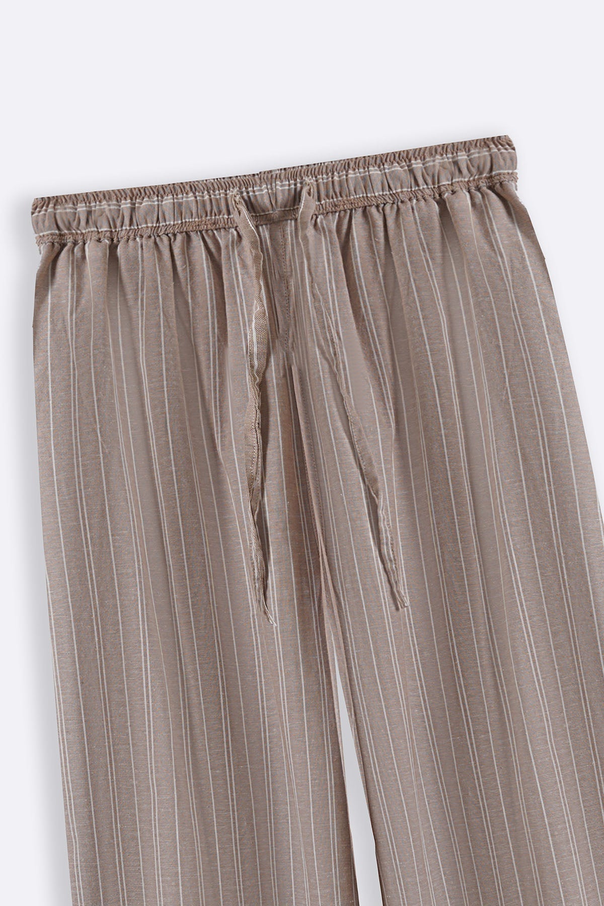 BEIGE STRIPED LINEN PANTS