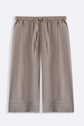 BEIGE CURVE STRIPED CULOTTES