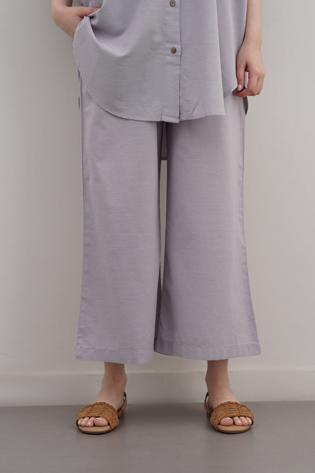 GREY ESSENTIAL COTTON CULOTTES