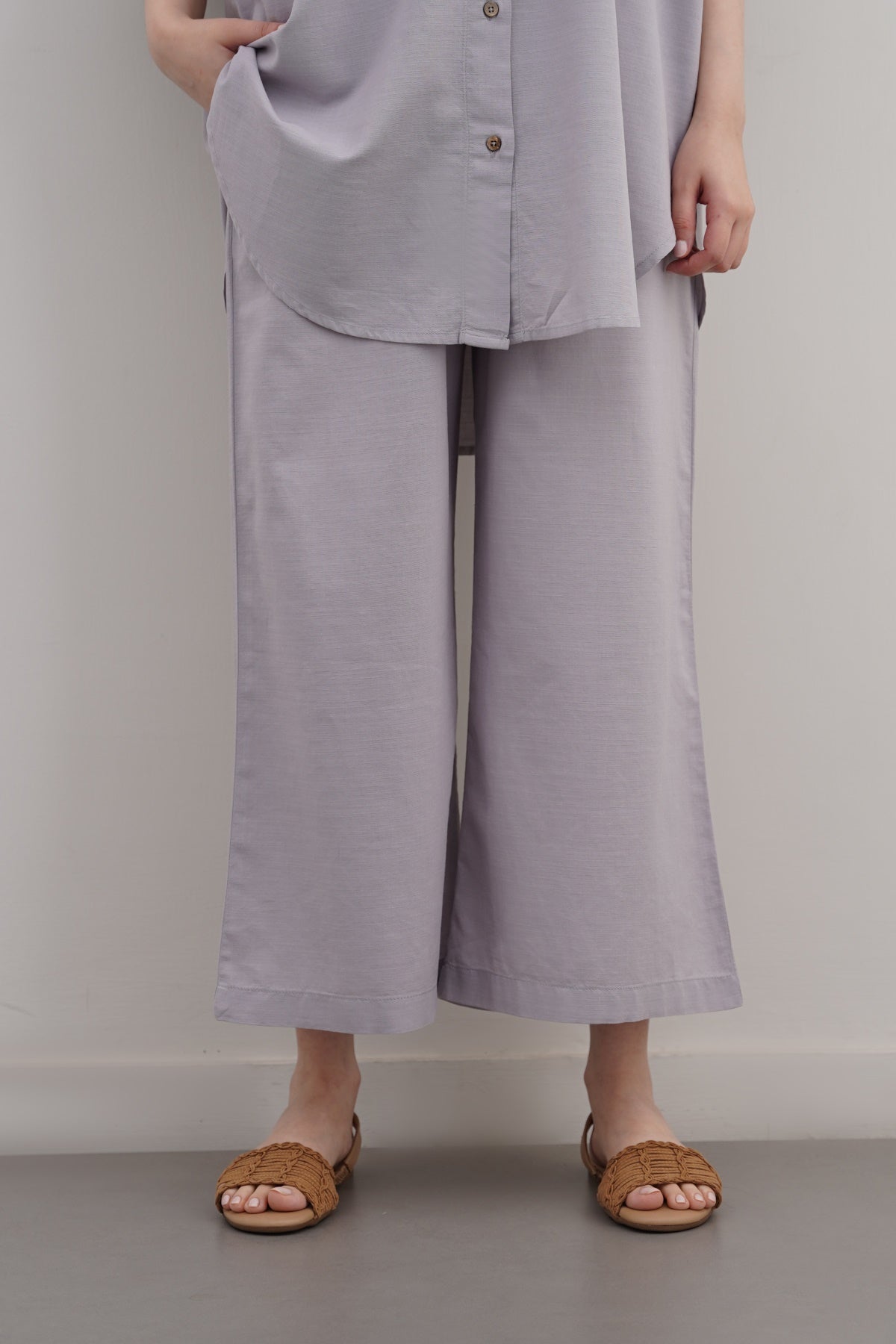 GREY ESSENTIAL COTTON CULOTTES