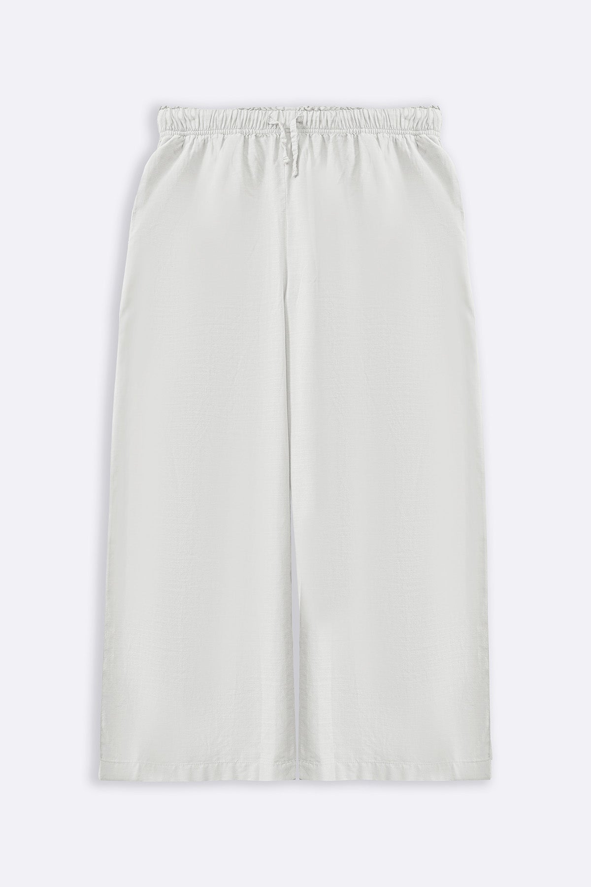 WHITE ESSENTIAL COTTON CULOTTES