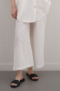 WHITE ESSENTIAL COTTON CULOTTES
